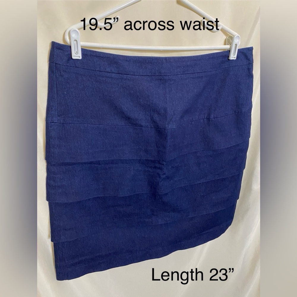 Dressbarn Tiered Blue Denim Skirt